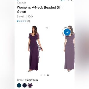 Xscape Women's V-Neck Beaded Maxi Dress - Purple